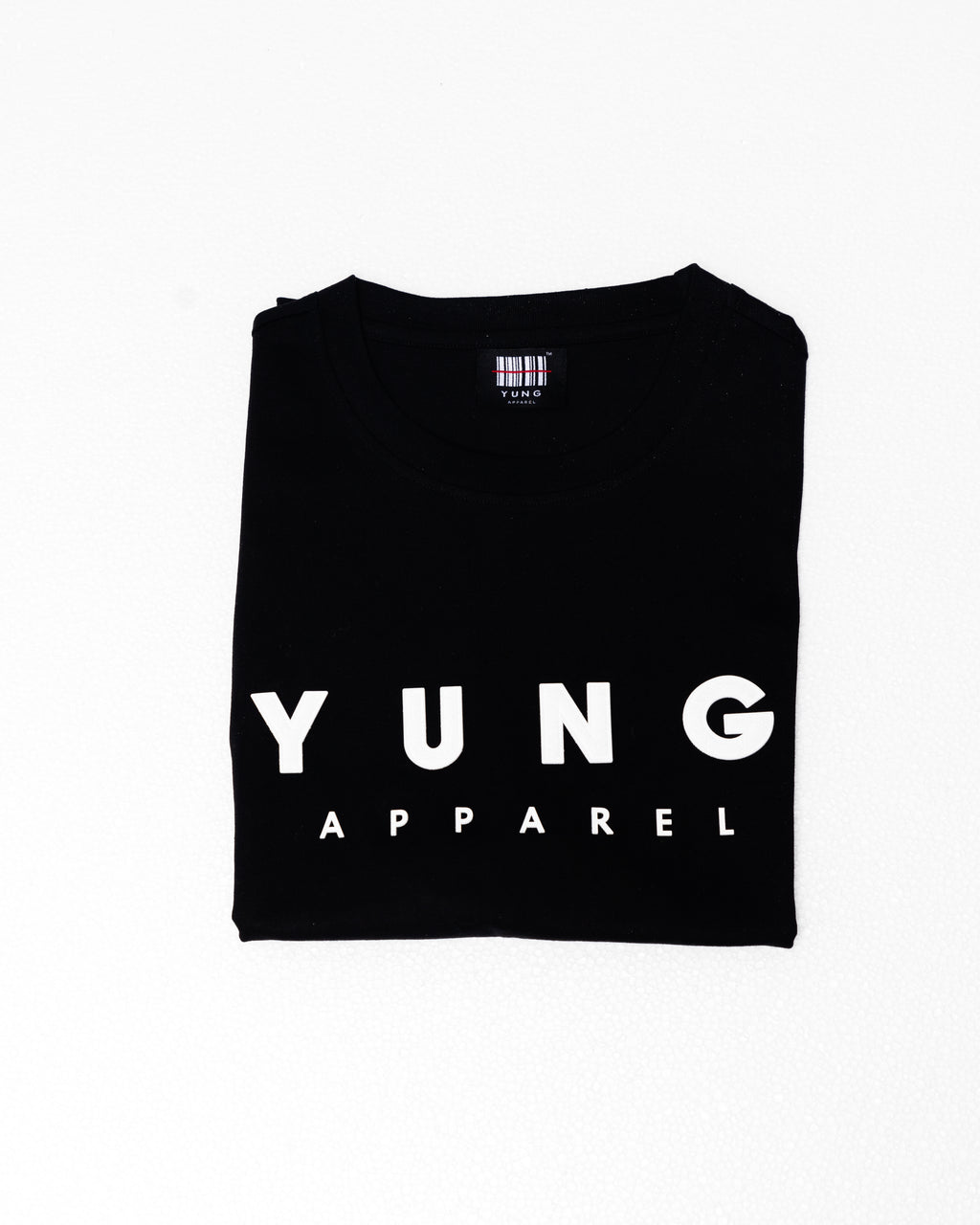 Black t-shirt with 'YUNG APPAREL' text on a white background
Streetwear South Africa