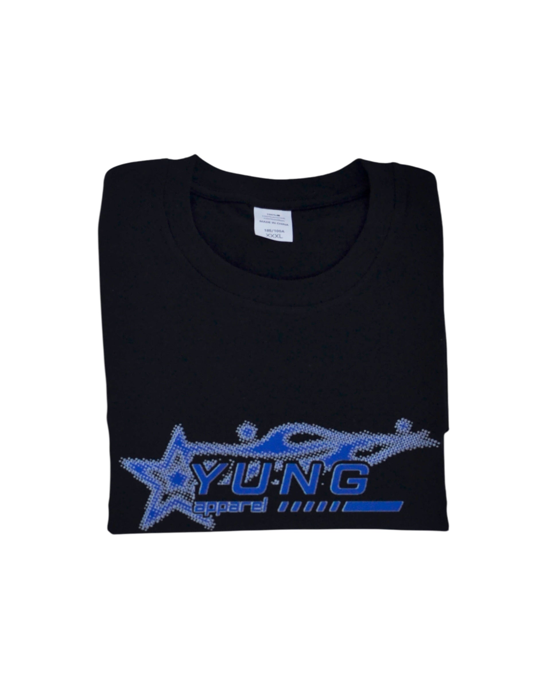 YUNG Black Skeleton t-shirt with blue and white graphic design on a white background
Streetwear South Africa