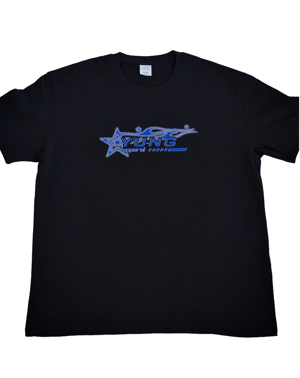 YUNG Black Skeleton t-shirt with blue and white logo on a white background
Streetwear South Africa