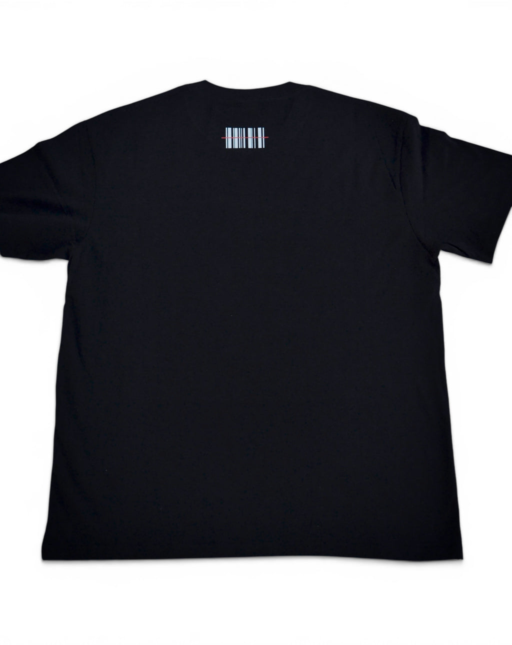 Black t-shirt with a barcode on the back against a white background
Streetwear South Africa