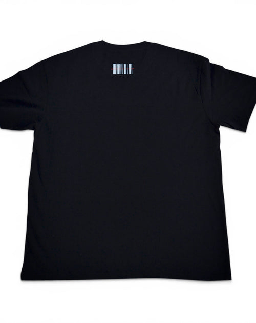 Black t-shirt with a barcode on the back against a white background
Streetwear South Africa