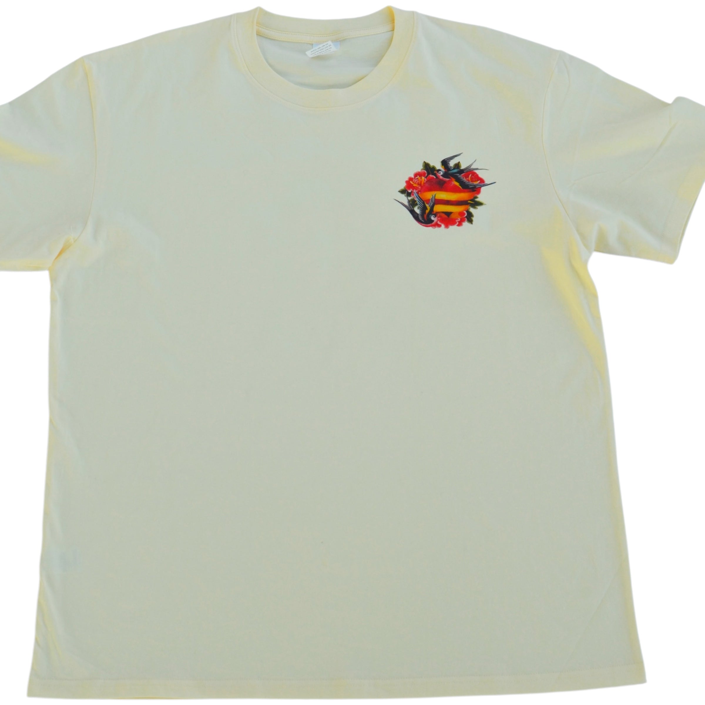 Cream white t-shirt with a colorful graphic in the front on a white background
Streetwear South Africa