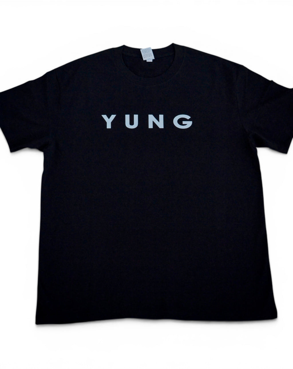 Black t-shirt with 'YUNG' printed in the front on a white background
Streetwear South Africa