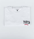 White t-shirt with 'YUNG' logo in front left chest on a light gray background
Streetwear South Africa