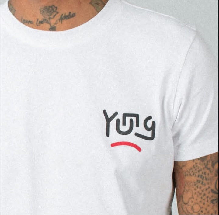White t-shirt with 'Yung' graphic design on a plain background
Streetwear South Africa