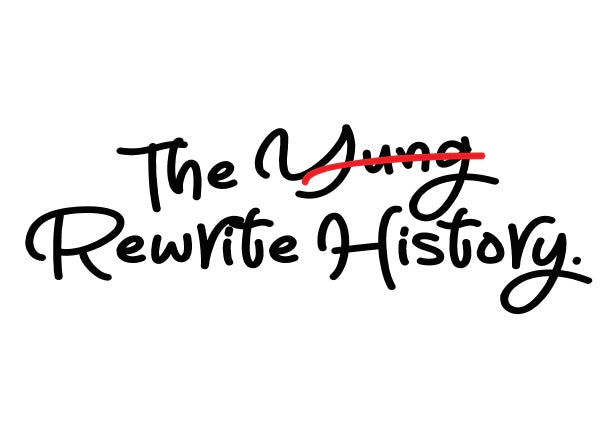Text 'The Yung Rewrite History' with a red line through 'Yung' on a white background
South Africa