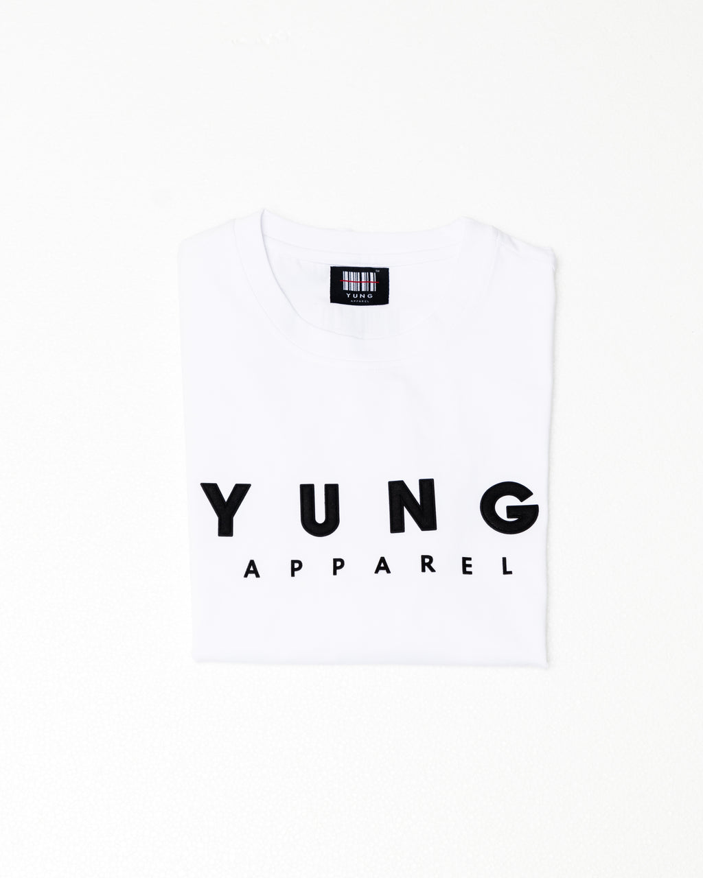 White t-shirt with 'YUNG APPAREL' text on a white background
Streetwear South Africa