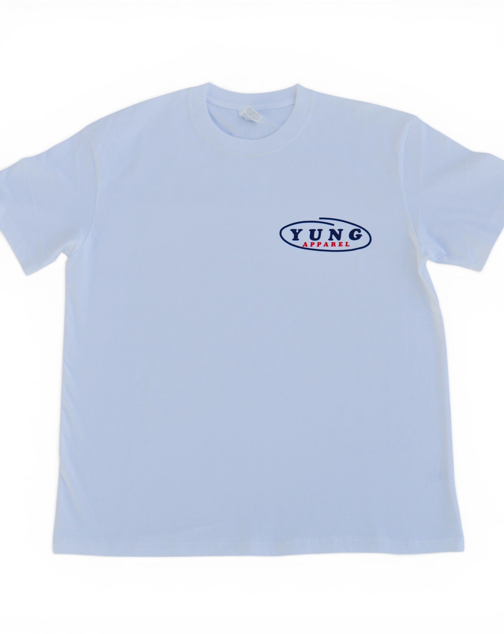 Y U N G t-shirt with 'YUNG APPAREL' logo on a white background
Streetwear South Africa