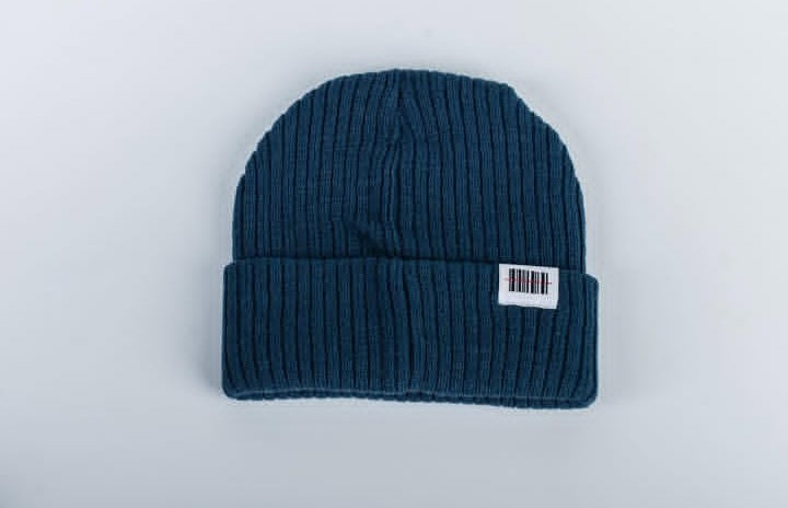 Navy Blue beanie with a label on a light gray background
South Africa Streetwear