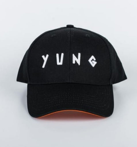 Black cap with 'YUNG' text on a white background
Streetwear South Africa